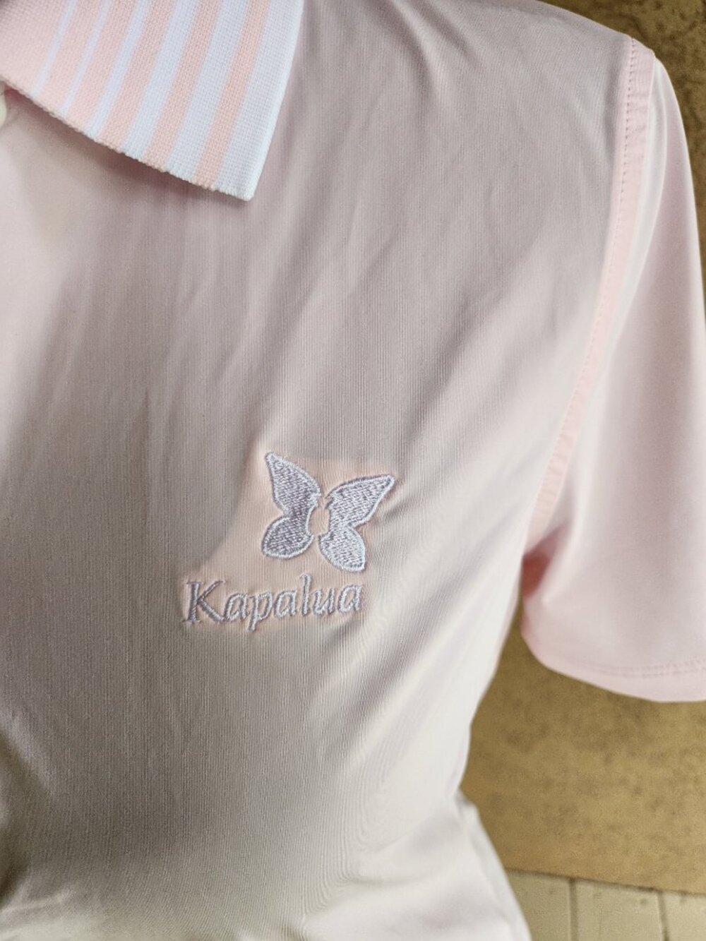 G/FORE Kapalua Butterfly Silky Tech Nylon Zip Golf Polo Pink Equestrian Style M - Picture 6 of 15